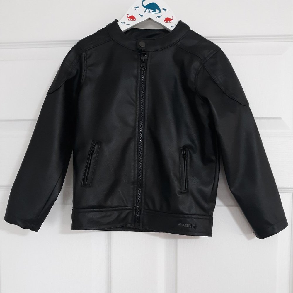 #196. Hudson toddler faux leather jacket. Unisex. Size: 4T ( 4 Toddler)